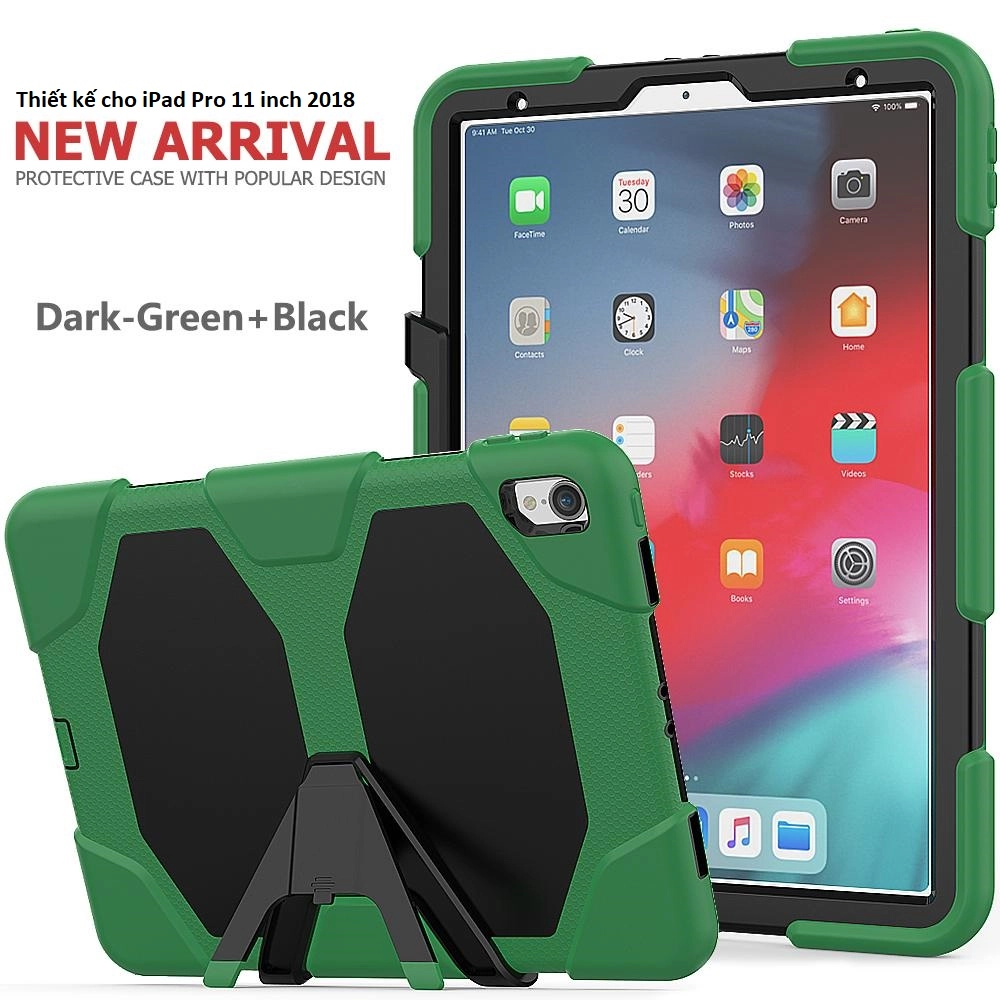 Ốp lưng chống sốc, chống va đập cho iPad Pro 11 inch, 3 lớp bảo vệ trong một